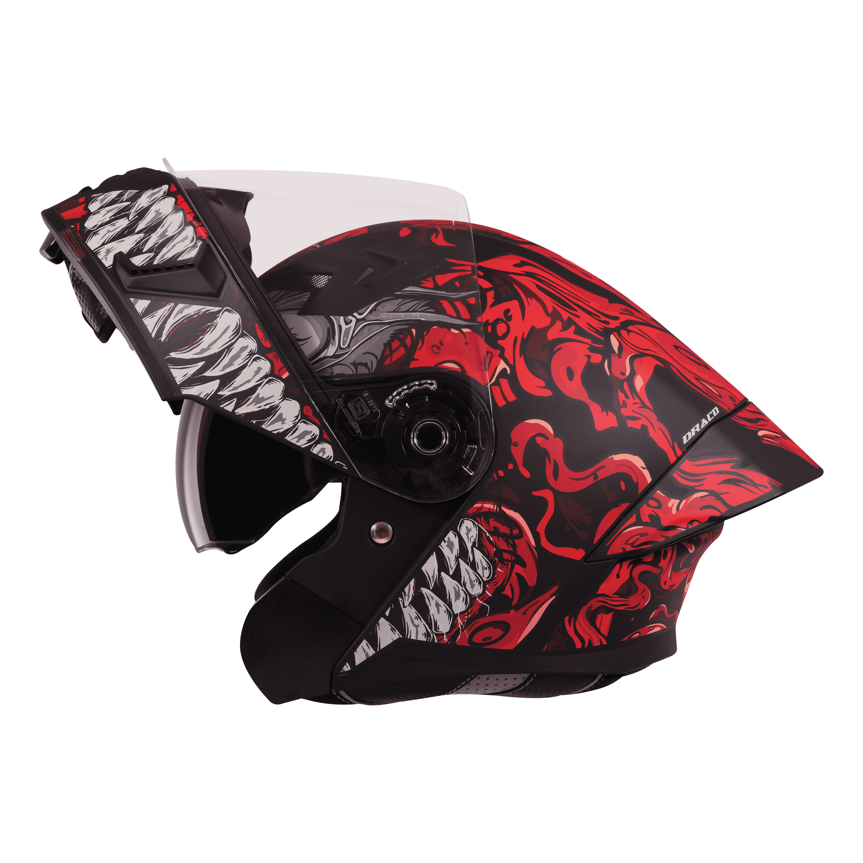 STEELBIRD SBA-20 ISS DRACO MATT BLACK/RED C/V 600 MM WITH EXTRA